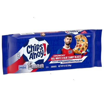 Chips Ahoy! Crunchy Red, White & Blue Candy Blasts Fudgy Chocolate Chip Cookies Limited Edition - 9.5oz